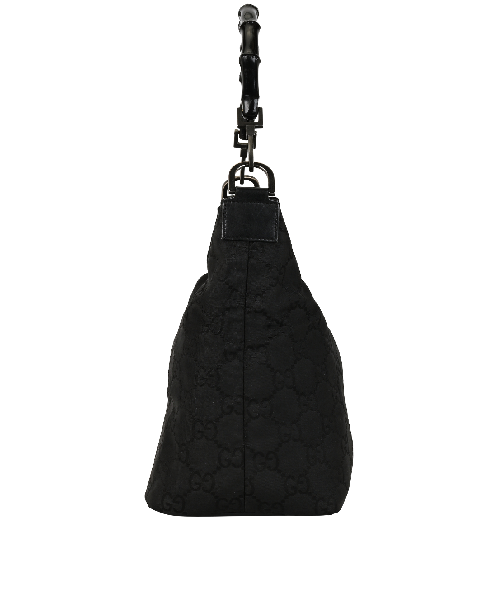 GG Bamboo Hobo, &pound;295, Handbags, Black, Nylon, Side view